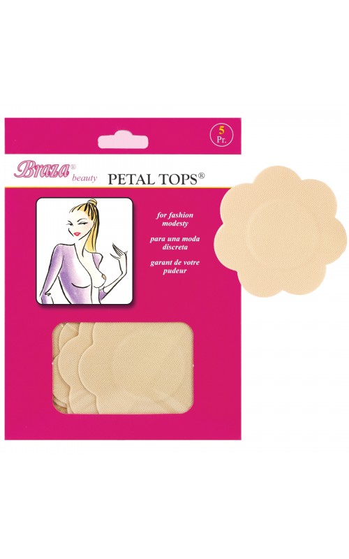 1140 Braza Αυτοκόλλητα Θηλής μιας χρήσης "Petal Tops" 5 ζευγάρια - Μπεζ