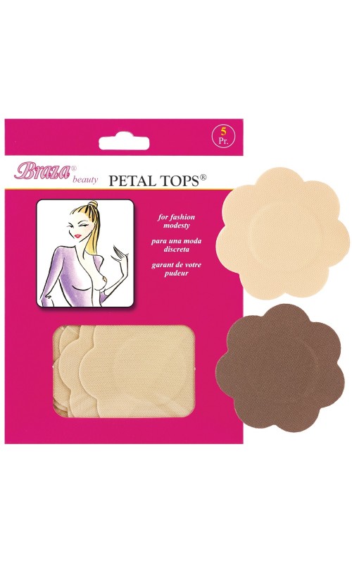 1140 Braza Αυτοκόλλητα Θηλής μιας χρήσης "Petal Tops" 5 ζευγάρια - Μπεζ