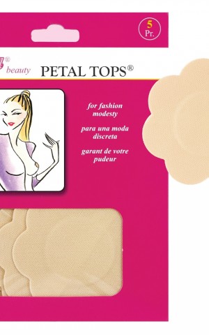 1140 Braza Αυτοκόλλητα Θηλής μιας χρήσης "Petal Tops" 5 ζευγάρια - Μπεζ