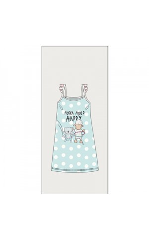5643-GRHP Νυχτικό Παιδικό Κορίτσι HAPPY PEOPLE Λεπτό Τιραντάκι HOOLA HOOP - ΒΕΡΑΜΑΝ