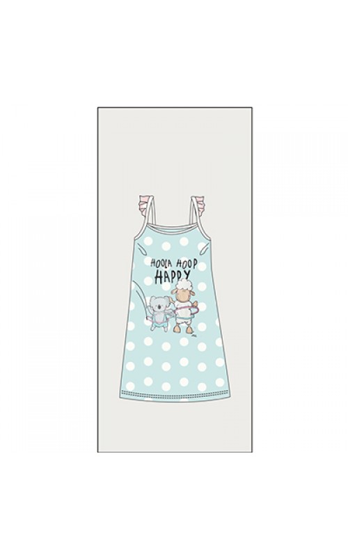 5643-2GRHP Νυχτικό Εφηβικό Κορίτσι HAPPY PEOPLE Λεπτό Τιραντάκι HOOLA HOOP - ΒΕΡΑΜΑΝ