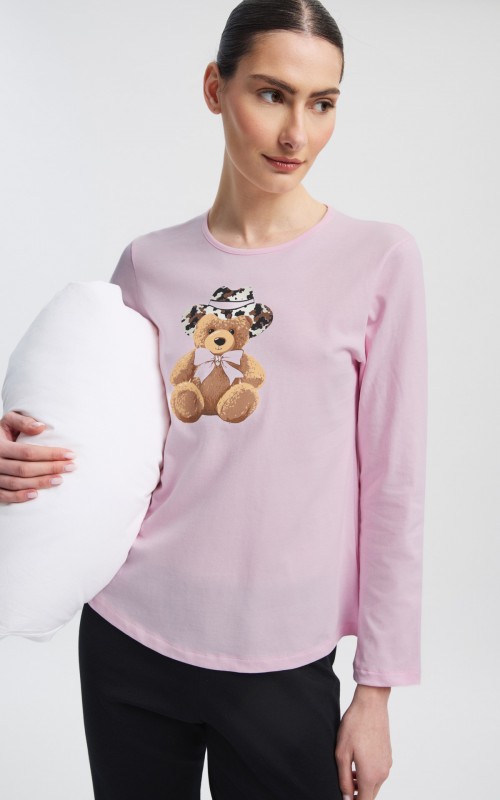 Minerva - 53471 Γυναικεία Χειμερινή Πυτζάμα "Cute Prints" - Ροζ