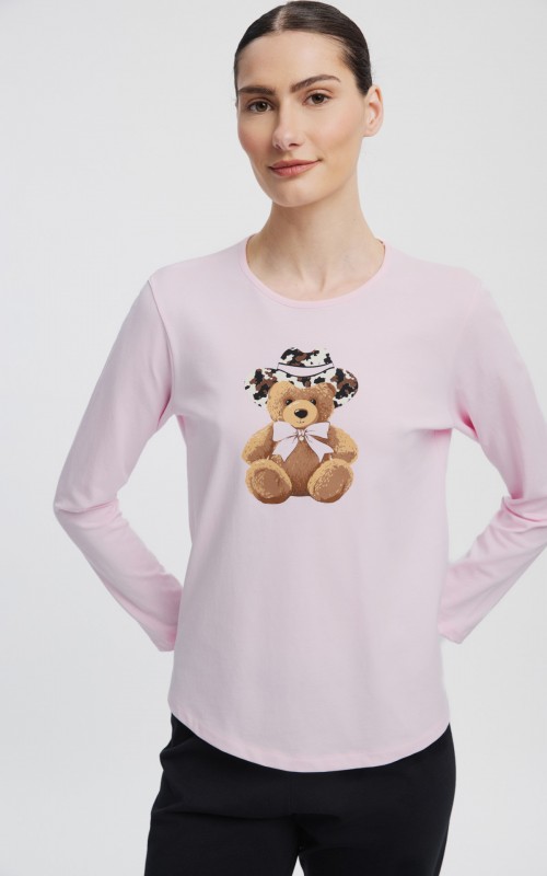 Minerva - 53471 Γυναικεία Χειμερινή Πυτζάμα "Cute Prints" - Ροζ