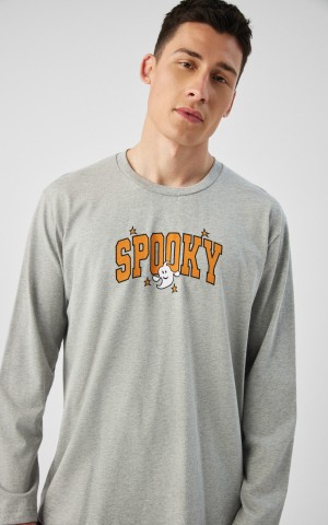 Minerva - 71462 Ανδρική Χειμερινή Πυτζάμα "Spooky" - Γκρι Μελανζέ