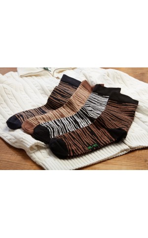 ME-WE Γυναικεία βαμβακερή κάλτσα λεοπάρ - Καφέ