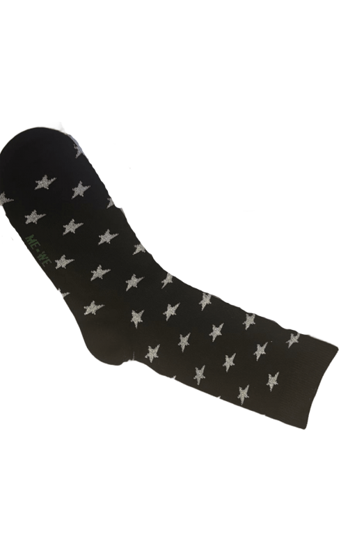 ME-WE Γυναικεία βαμβακερή κάλτσα με LUREX - Αστέρια