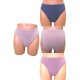 Woman slip Bikini high waist cotton 3 pieces - Blue/Pink/Lila