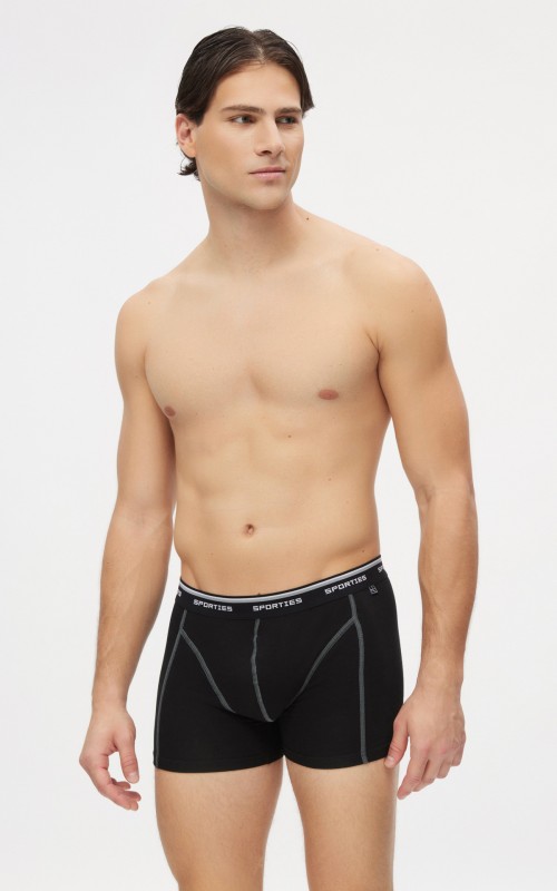 Minerva Sporties Fit Ανδρικά Μπόξερ Συσκευασία 2 τεμάχια - Μαύρο/Πράσινο