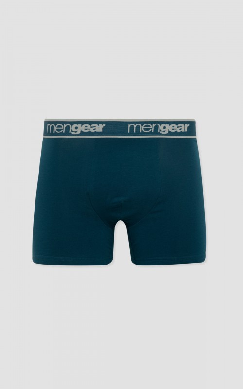 Minerva MenGear Solid Ανδρικά Μπόξερ Συσκευασία 2 τεμάχια - Μαύρο/Πετρόλ