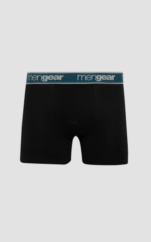 Minerva MenGear Solid Ανδρικά Μπόξερ Συσκευασία 2 τεμάχια - Μαύρο/Πετρόλ