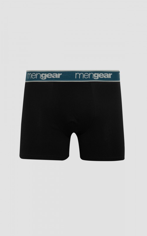 Minerva MenGear Solid Ανδρικά Μπόξερ Συσκευασία 2 τεμάχια - Μαύρο/Πετρόλ